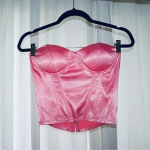 SOLD / Pink Satin Corset Top